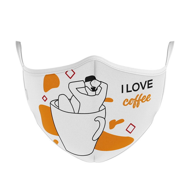 MASCHERINA ULTRA STYLE IN TNT DOPPIO STRATO - I LOVE COFFEE-L foto 2