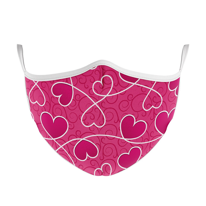 MASCHERINA ULTRA STYLE IN TNT DOPPIO STRATO - HEARTS-M foto 2