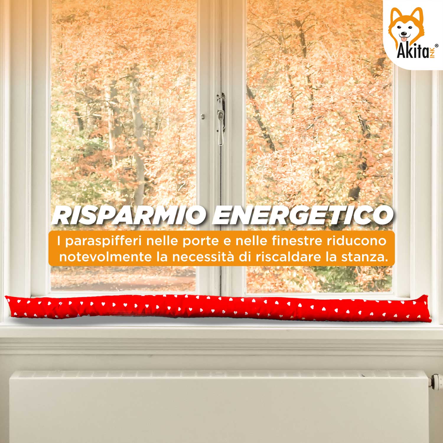 Akitaink Set 6 Paraspifferi Imbottiti per Porte e Finestre, 120 cm Made in Italy foto 4