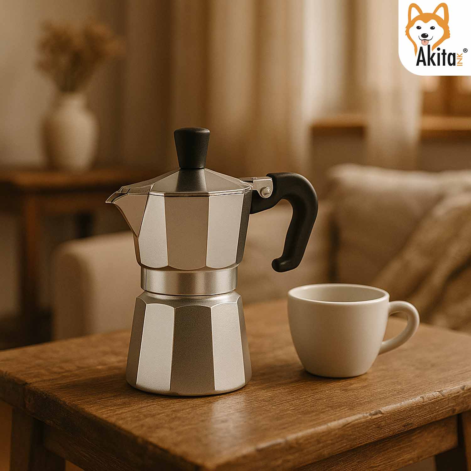 Caffettiera Moka Alluminio 2 Tazze Antigoccia Nera foto 3