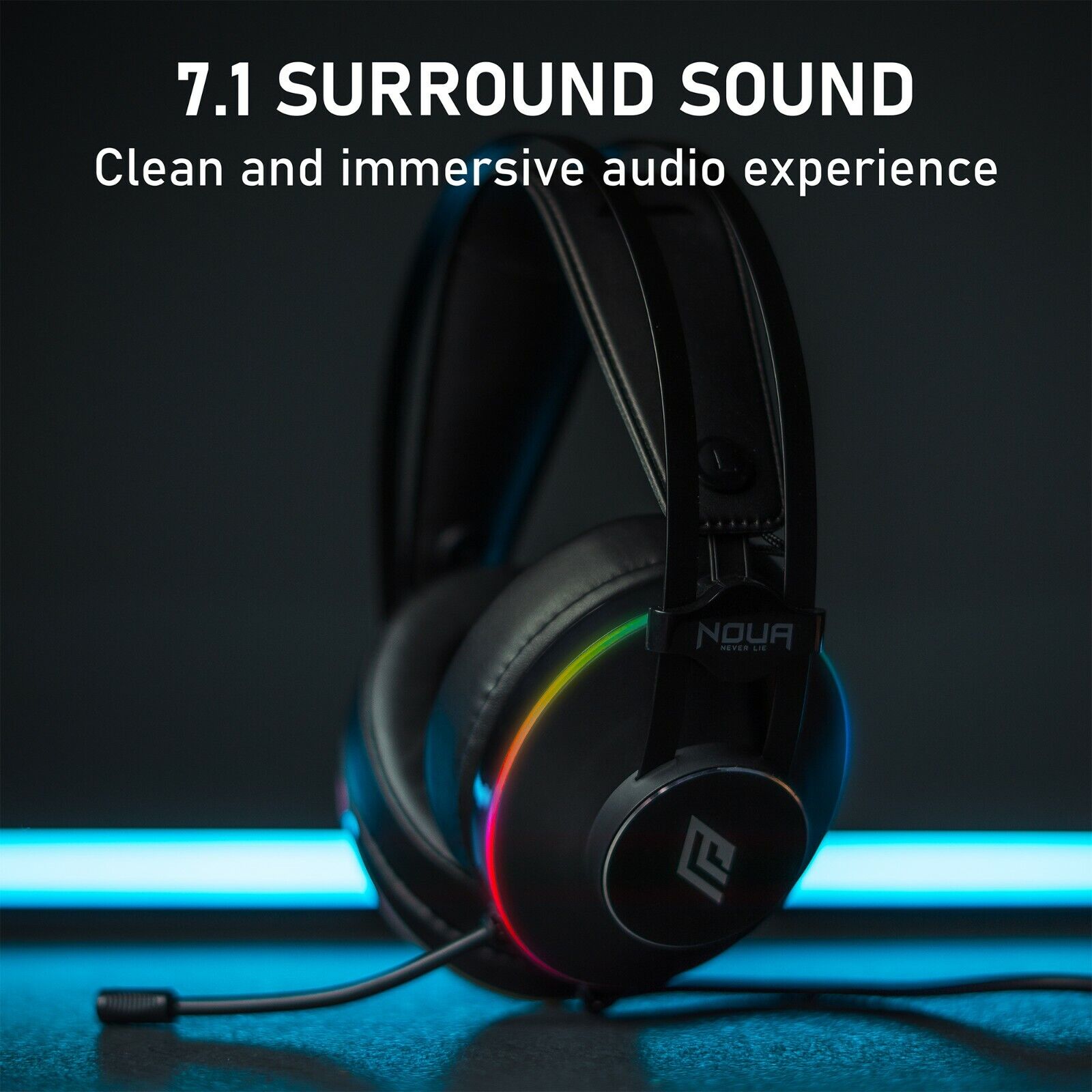 Cuffie Gaming Noua Pillar RGB USB con Microfono 7.1 foto 5