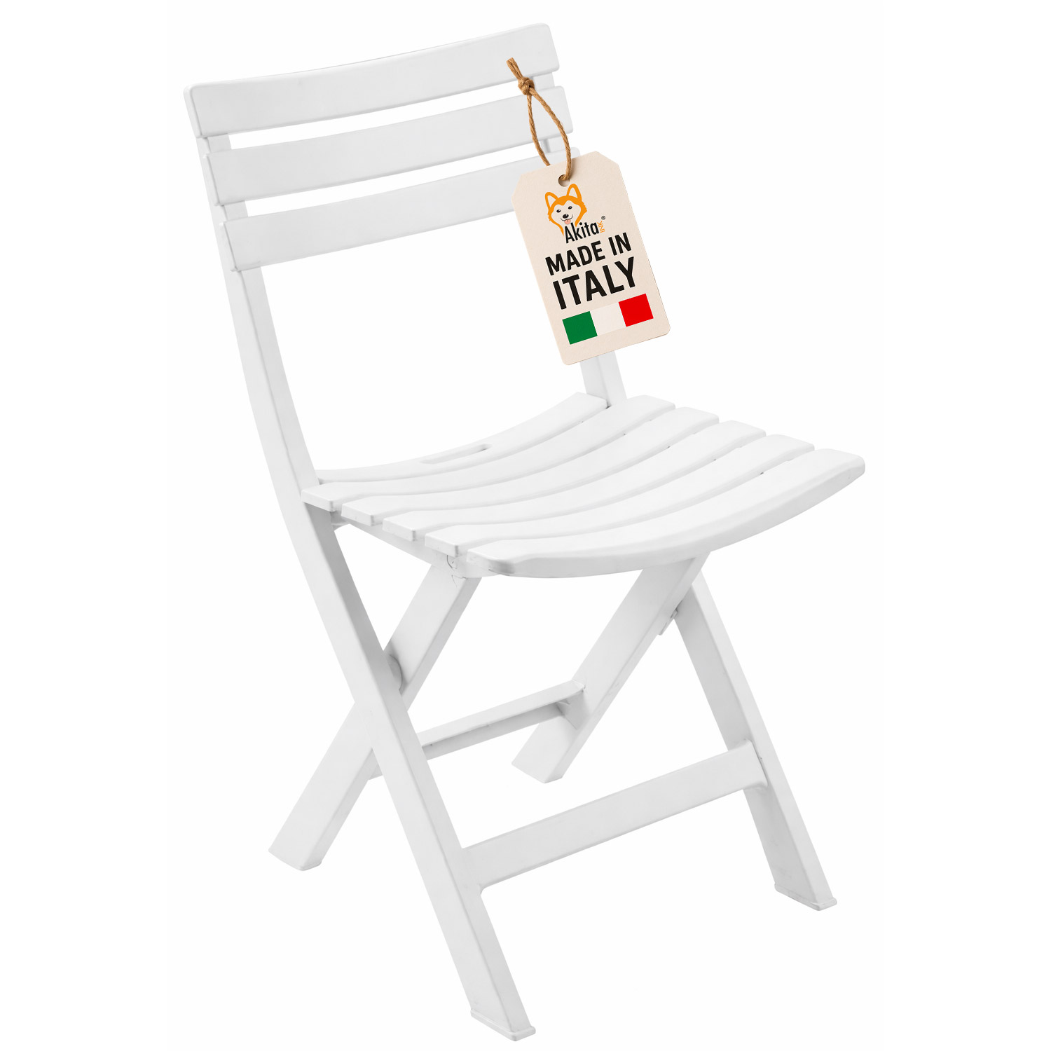 Sedia birreria in resina bianca per esterno e interno.