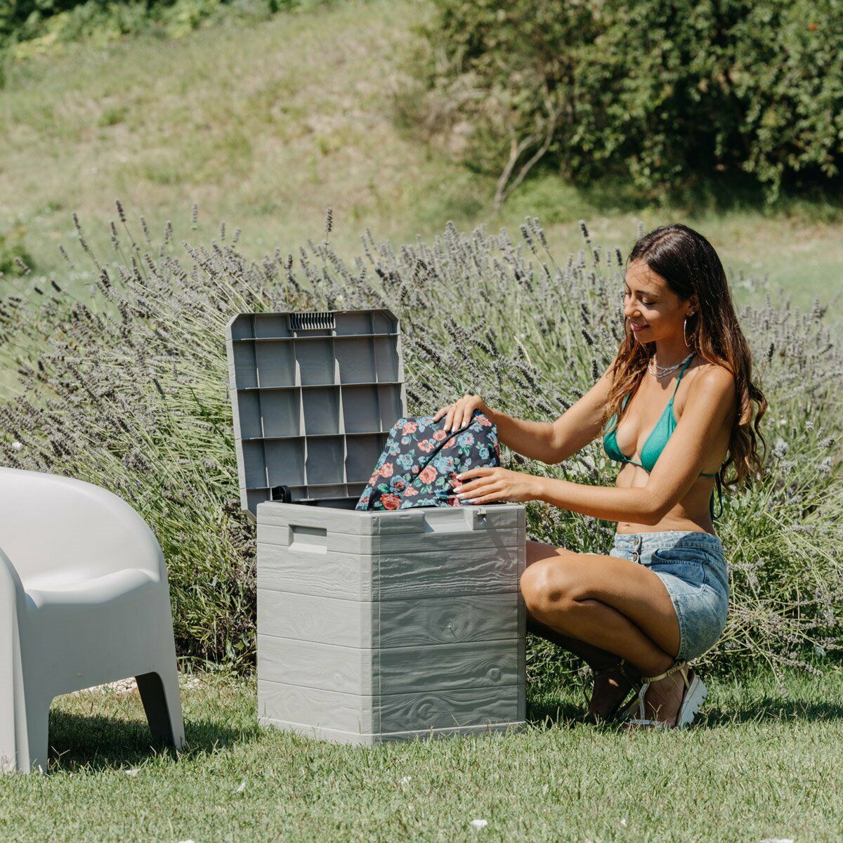 Toomax Baule Esterni 90L Grigio Tortora Effetto Legno foto 5