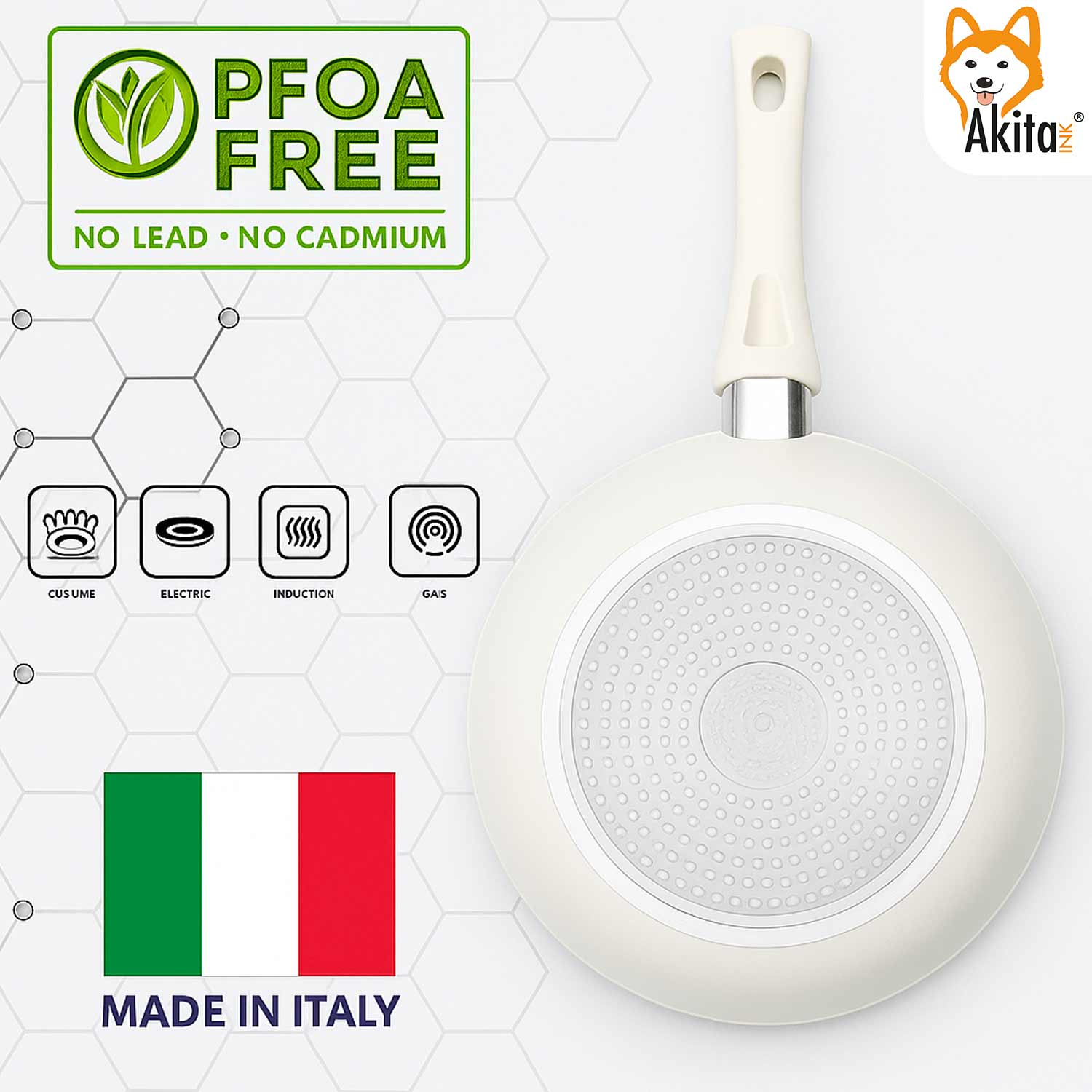 Set 3 padelle antiaderenti nido d’ape 20-24-28 cm induzione foto 5