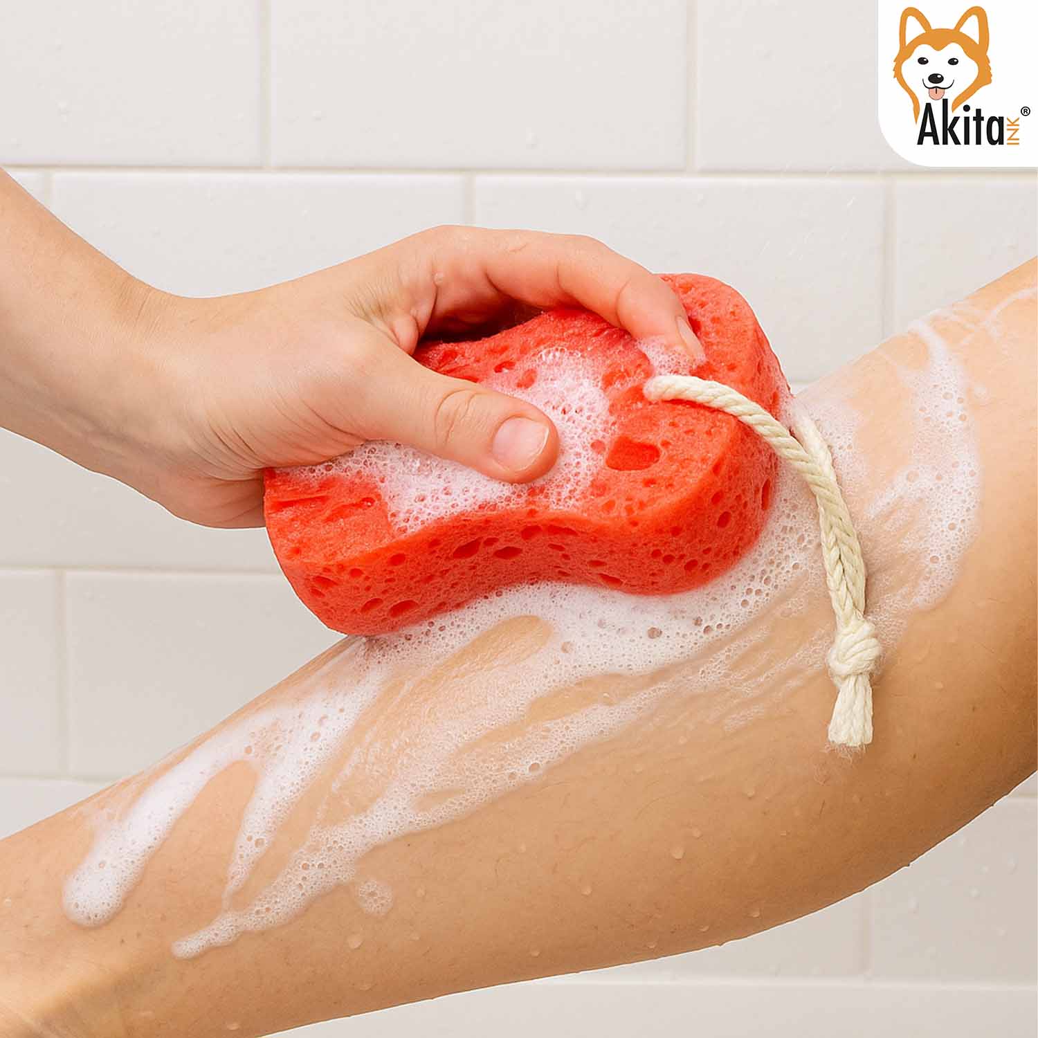 Kit 4 Spugne Doccia Colorate con Fori e Cordino foto 4