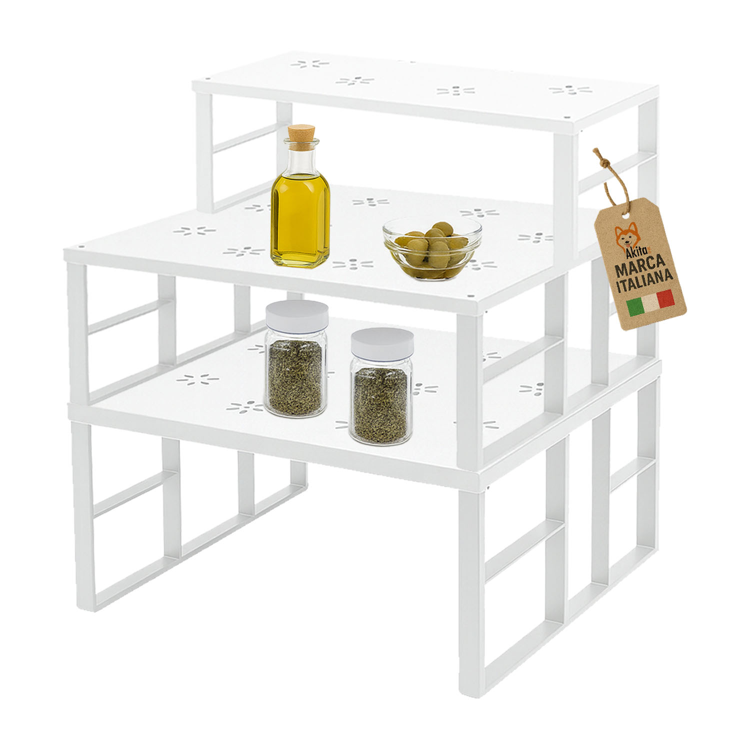 Akitaink scaffale portaspezie set 3 pz organizzatori cucina.