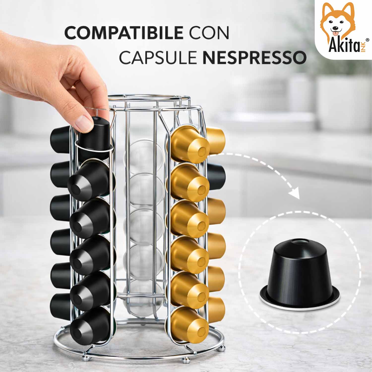 Portacapsule Caffe' 30 Posti Dispenser Verticale foto 6