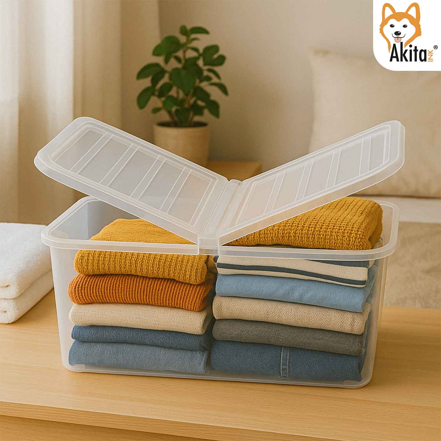 Set 2 Contenitori Plastica 40L con Coperchio Doppia Apertura foto 4