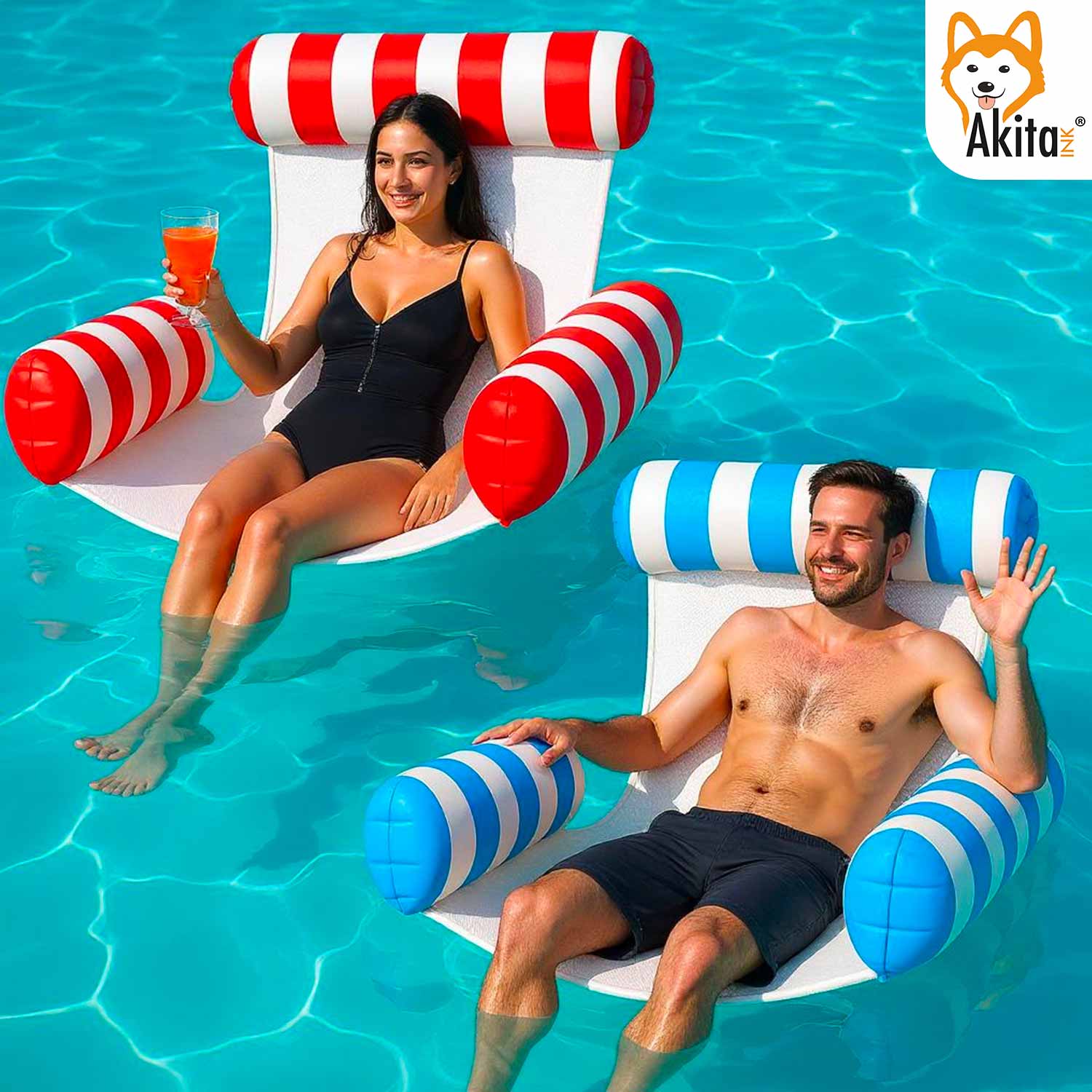 Set 2 Amache Galleggianti Mare Piscina – 4 in 1 Pieghevoli foto 5
