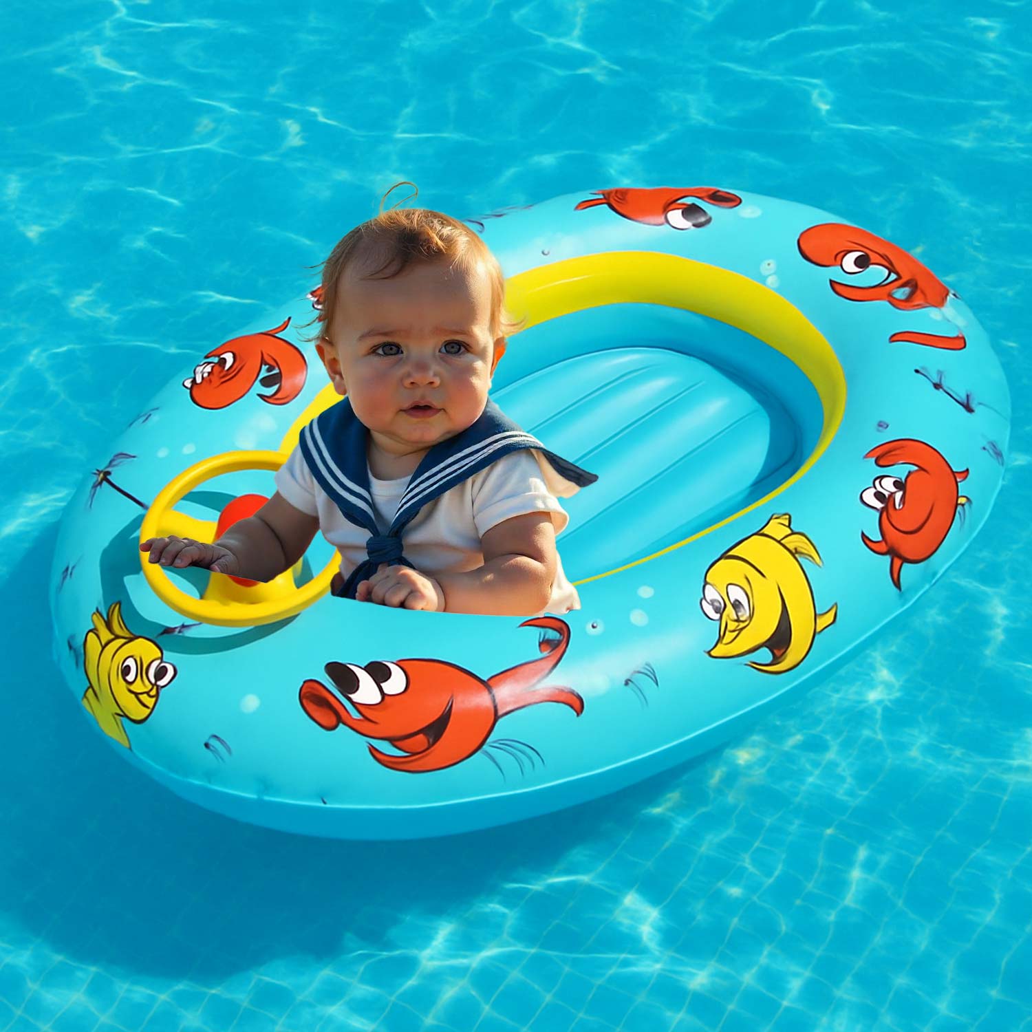 Canotto Gonfiabile Bambini 1153cm - Volante e Fondo Morbido foto 5