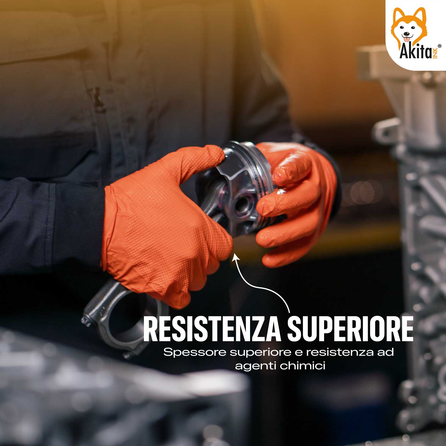 Guanti in Nitrile Extra Resistenti 8,5g Akitaink - FULL GRIP HEAVY DUTY Tg. XXL foto 4