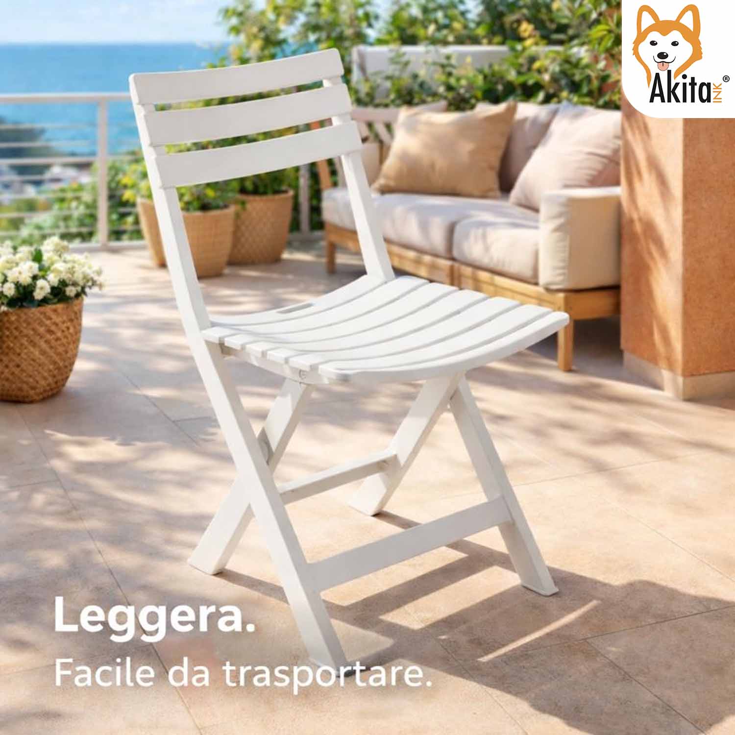 Sedia Birreria in Resina Bianca per Esterno e Interno foto 6