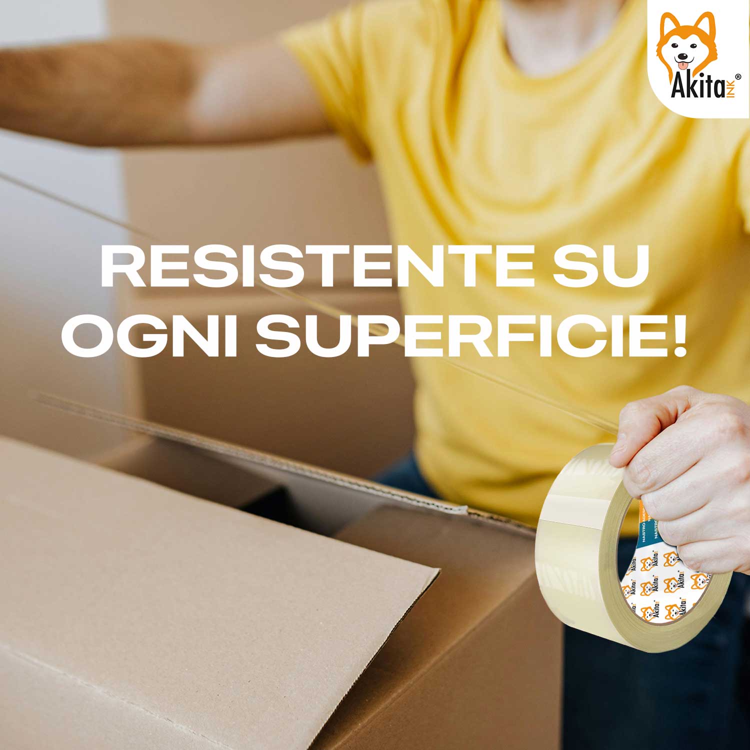 Akitaink Nastro Adesivo Trasparente 50x66 mt Silenzioso 6 Pezzi foto 3
