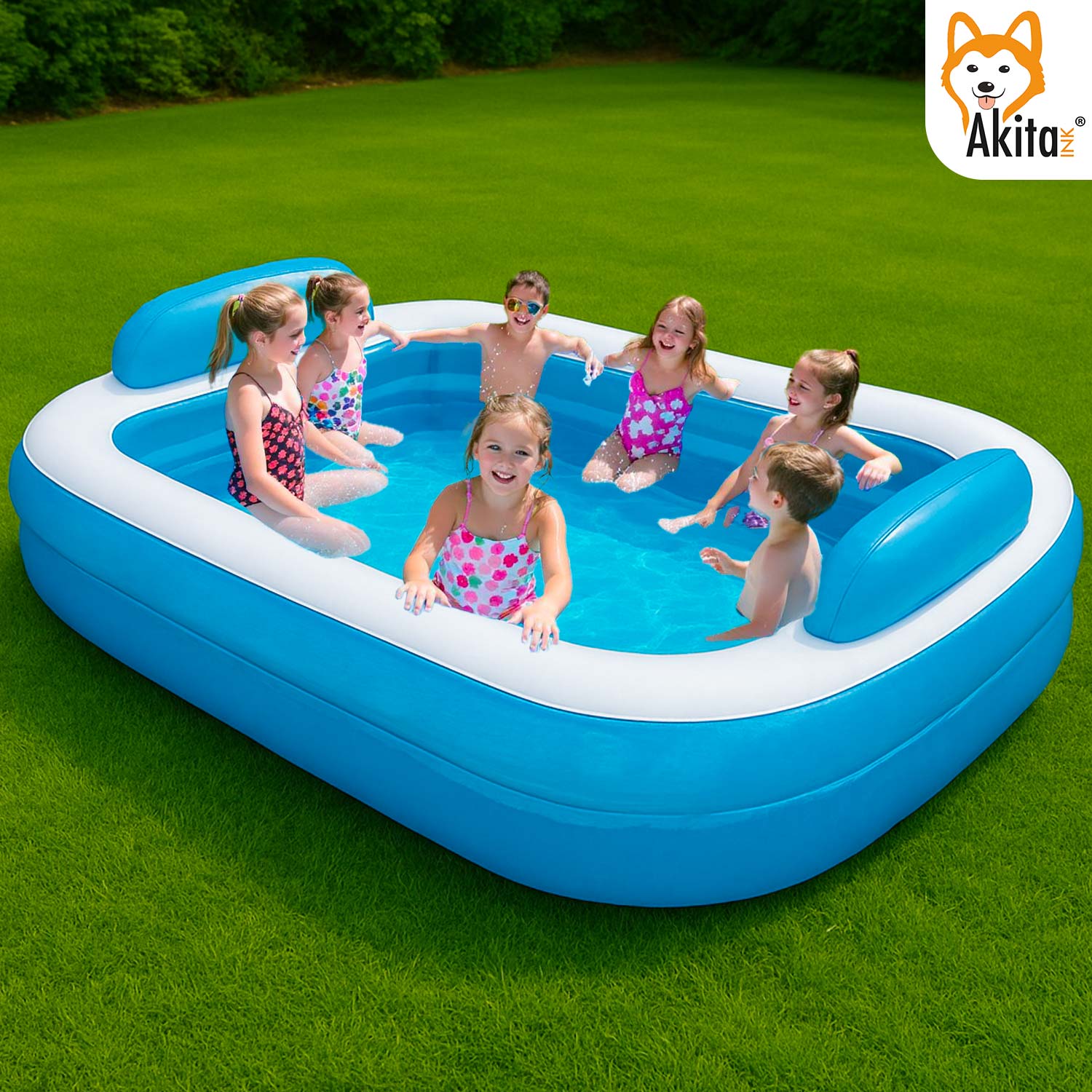 Piscina gonfiabile 200x150 cm con cuscini – Akitaink foto 3