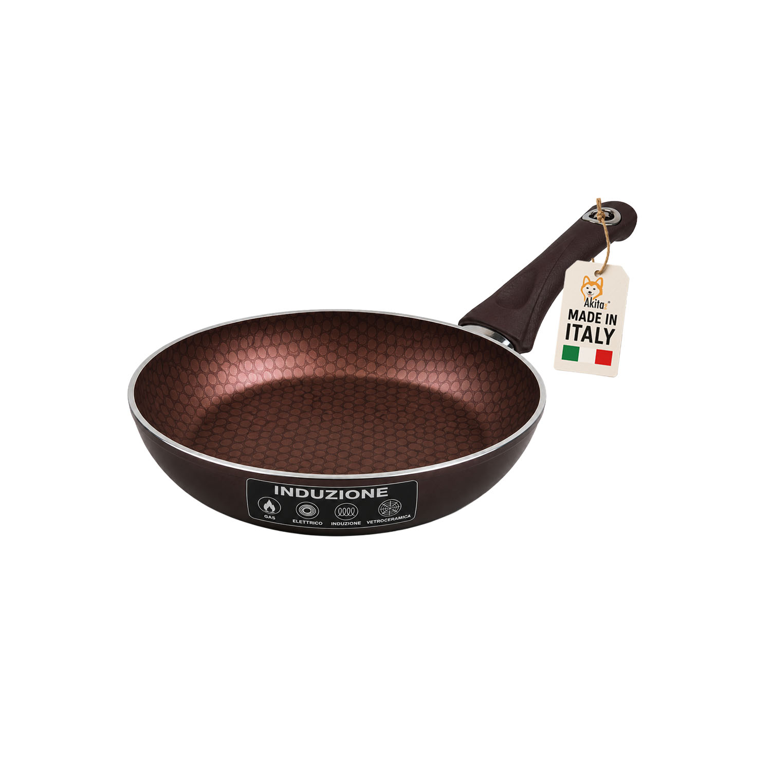Padella 20 cm Induzione Antiaderente Marrone foto 2