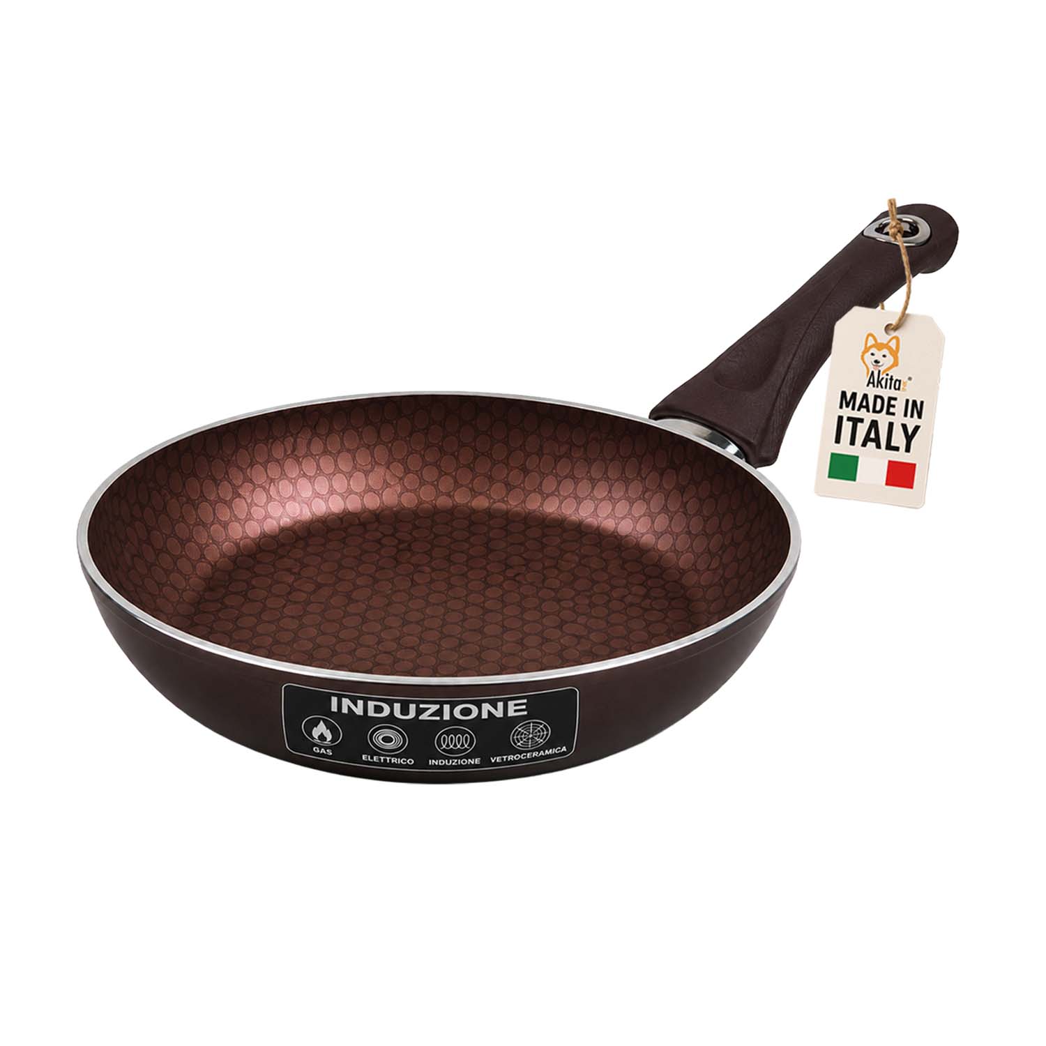 Padella 28 cm Induzione Antiaderente Marrone foto 2