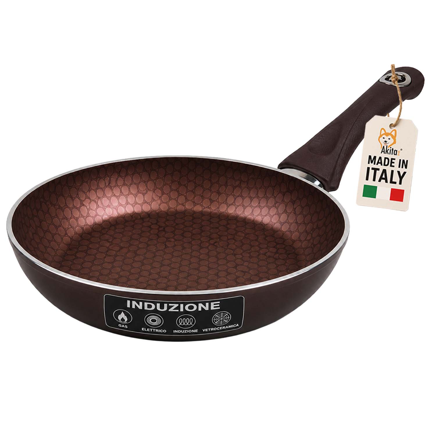 Padella 32 cm Induzione Antiaderente Marrone foto 2