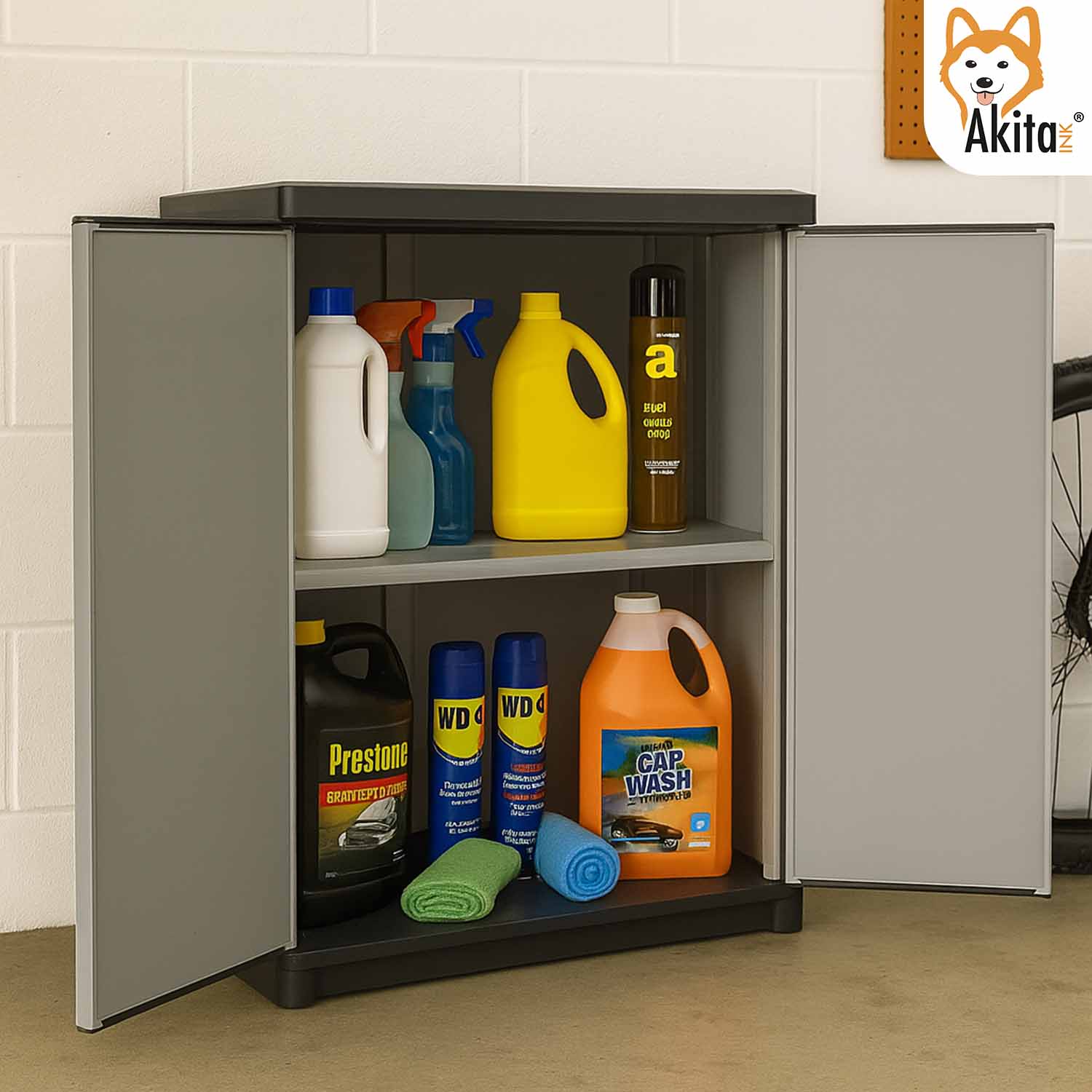 Armadio Basso 2 Ante PVC Grigio 68x39,5x85 cm foto 5