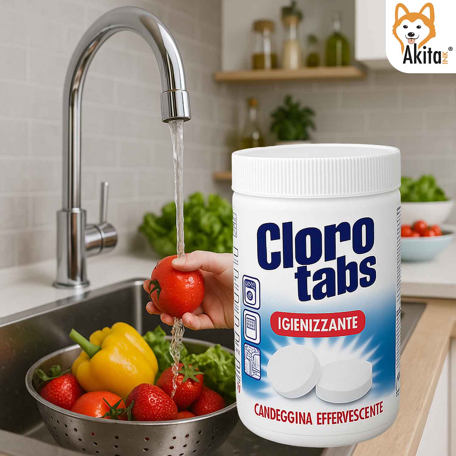 Akitaink Cloro Tabs 1kg - Pastiglie Multiuso Candeggina foto 3
