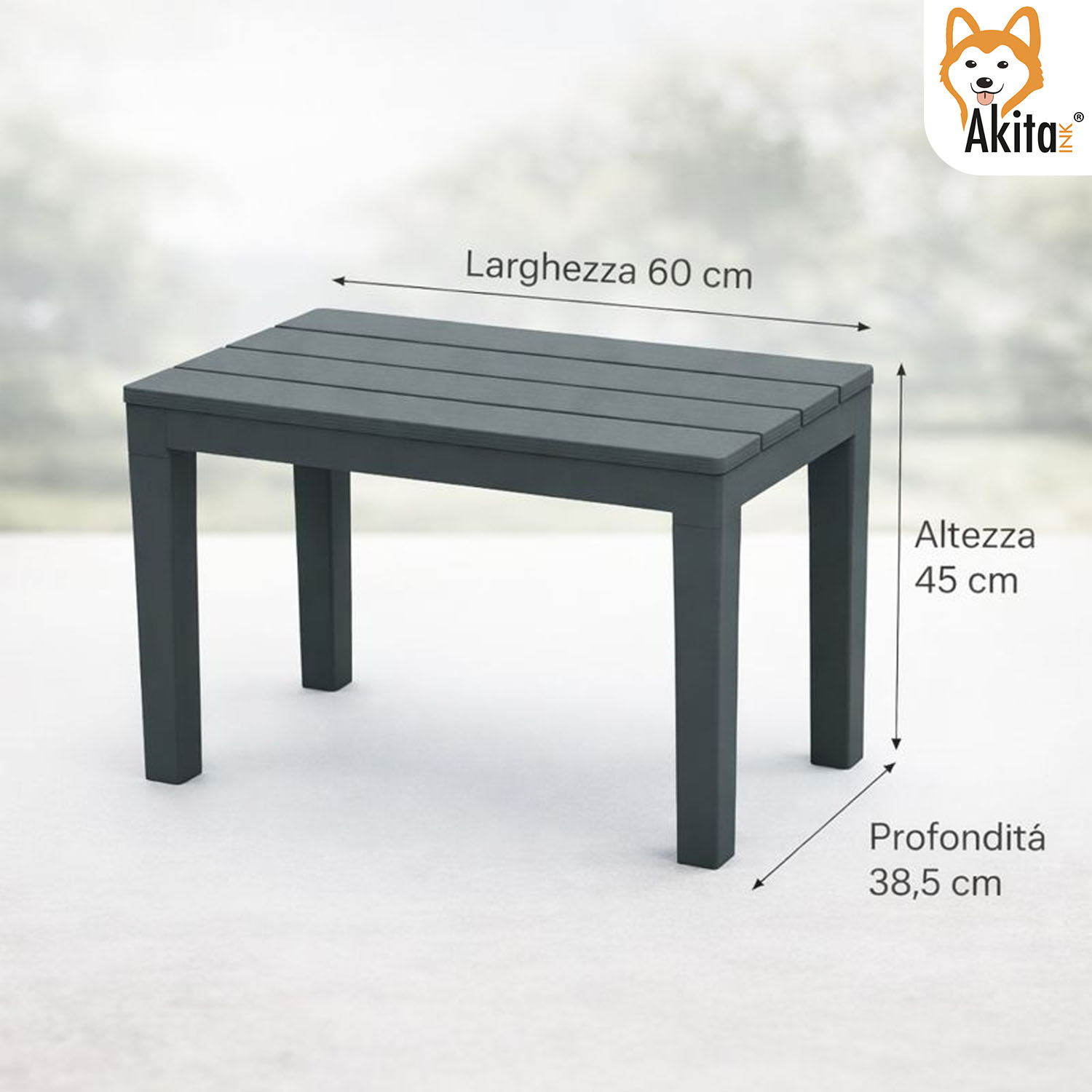 Panca Antracite 60x38,5x45 cm in Plastica foto 3