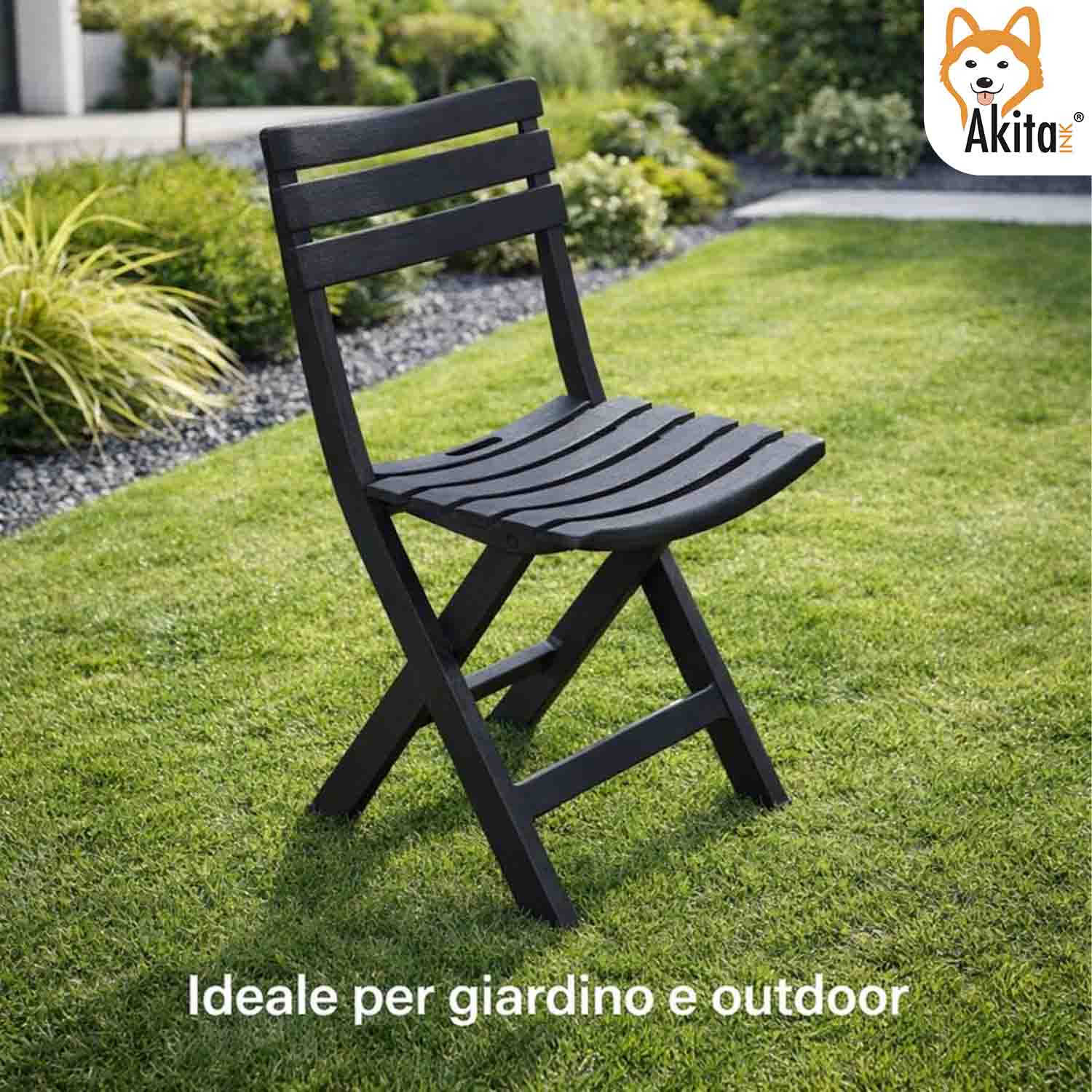 Sedia Birreria in Resina Antracite per Esterno e Interno foto 3