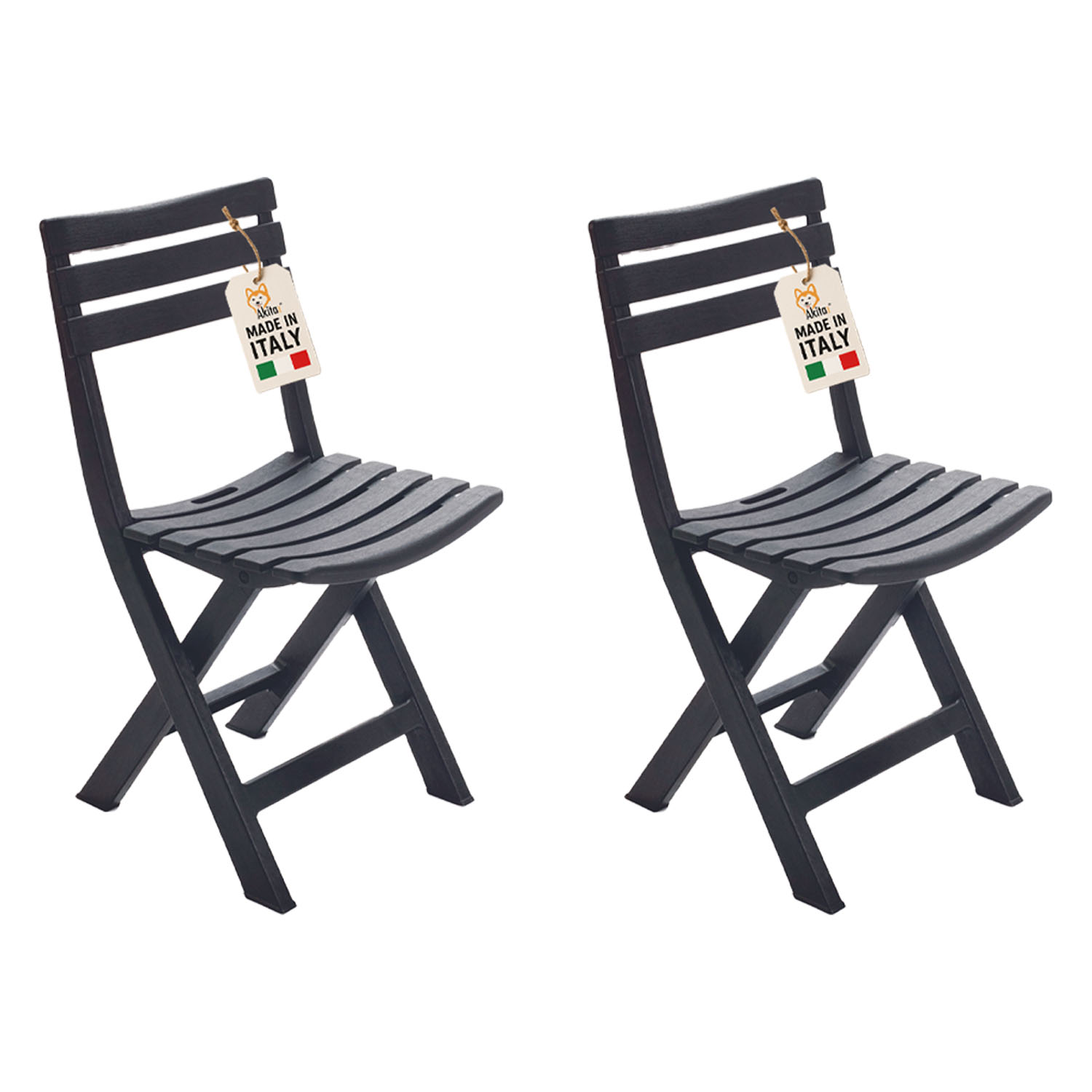 2 Sedie Birreria in Resina Antracite per Esterno e Interno foto 2