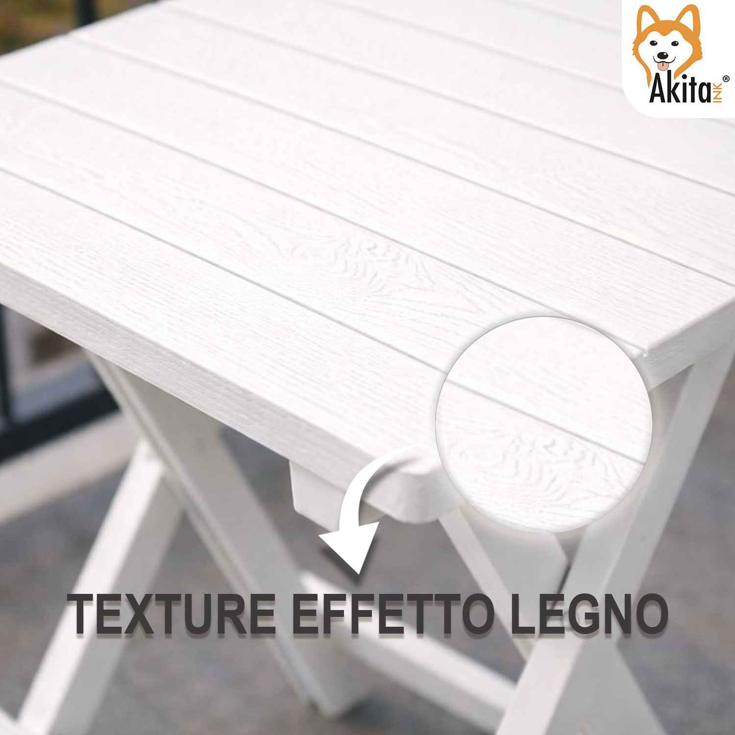 Tavolo Pieghevole in Resina Bianco 44x44x50 cm foto 5