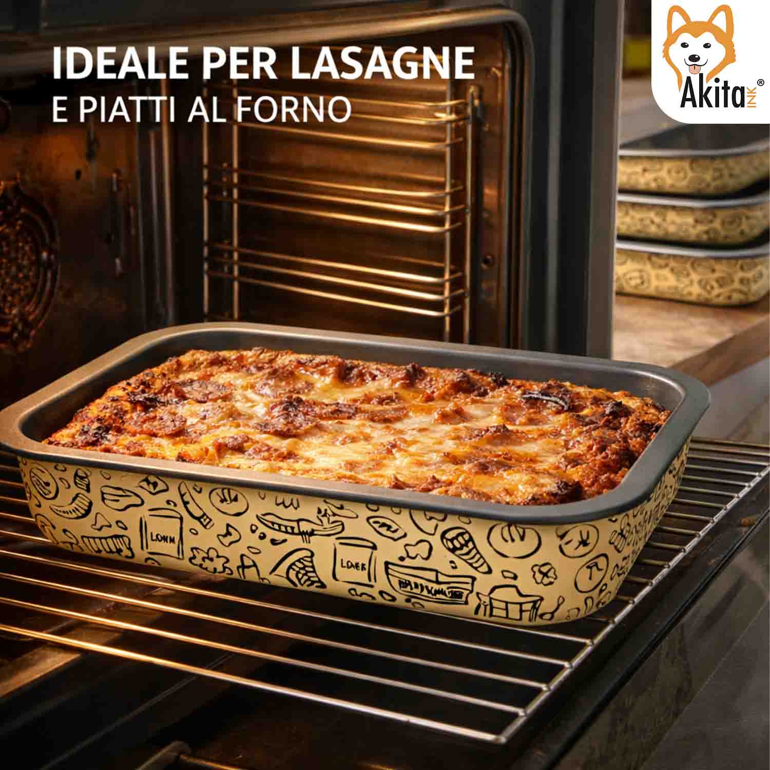 Set Teglie Rettangolari Pastella 20-25-30-35 cm Antiaderenti foto 4