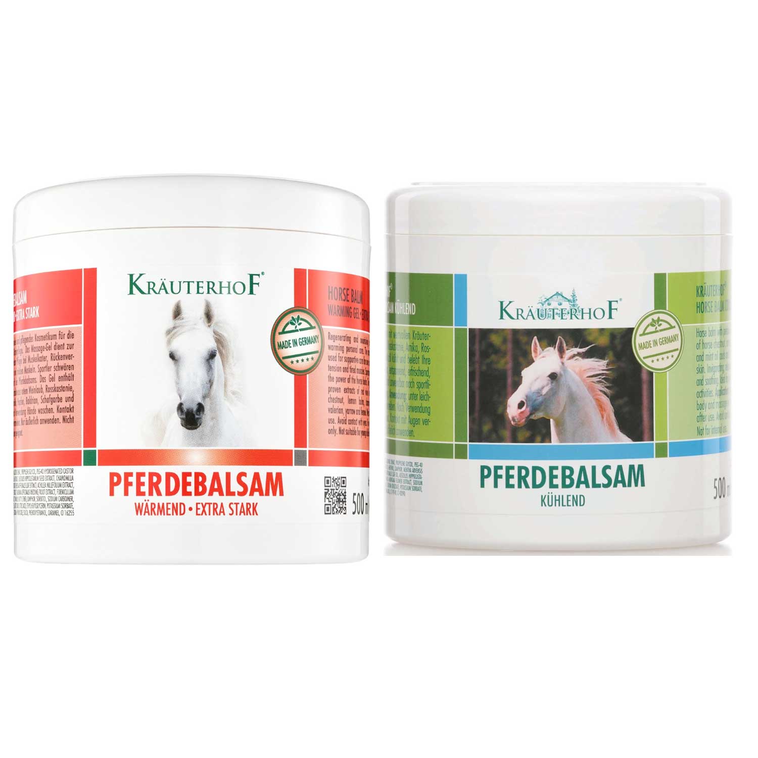2 Balsamo cavallo gel riscaldante extra forte + raffreddamento 2 x 500 ml  foto 2