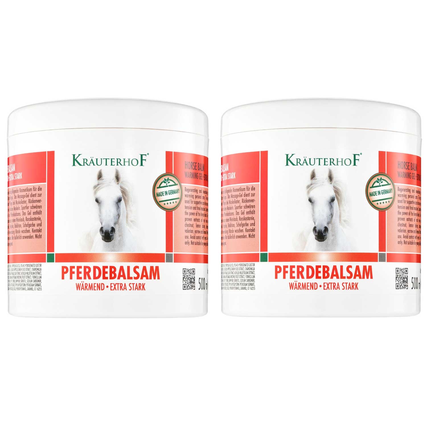 2 Balsamo cavallo krauterhof Riscaldante, Extra Forte Gel 500ML Rosso foto 2