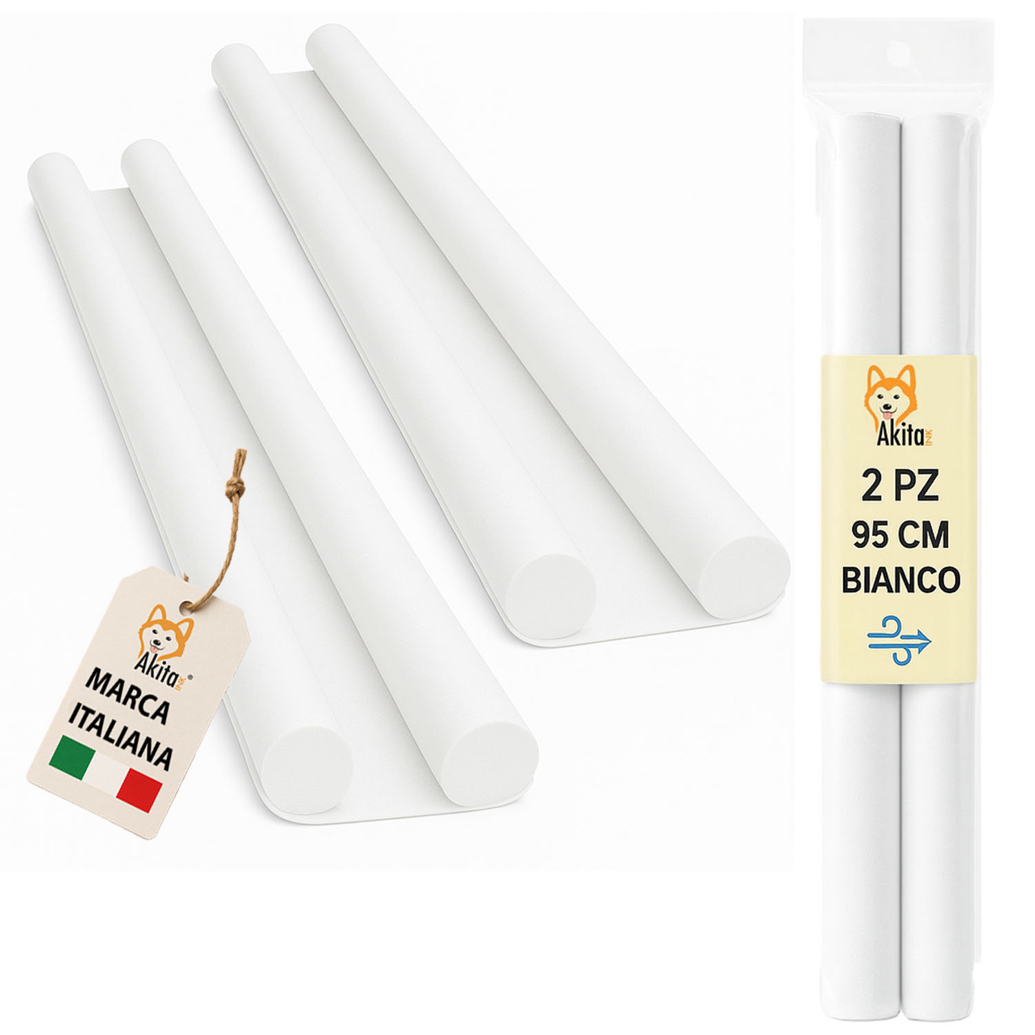 2 pz paraspifferi porta doppia guarnizione 95 cm bianco.