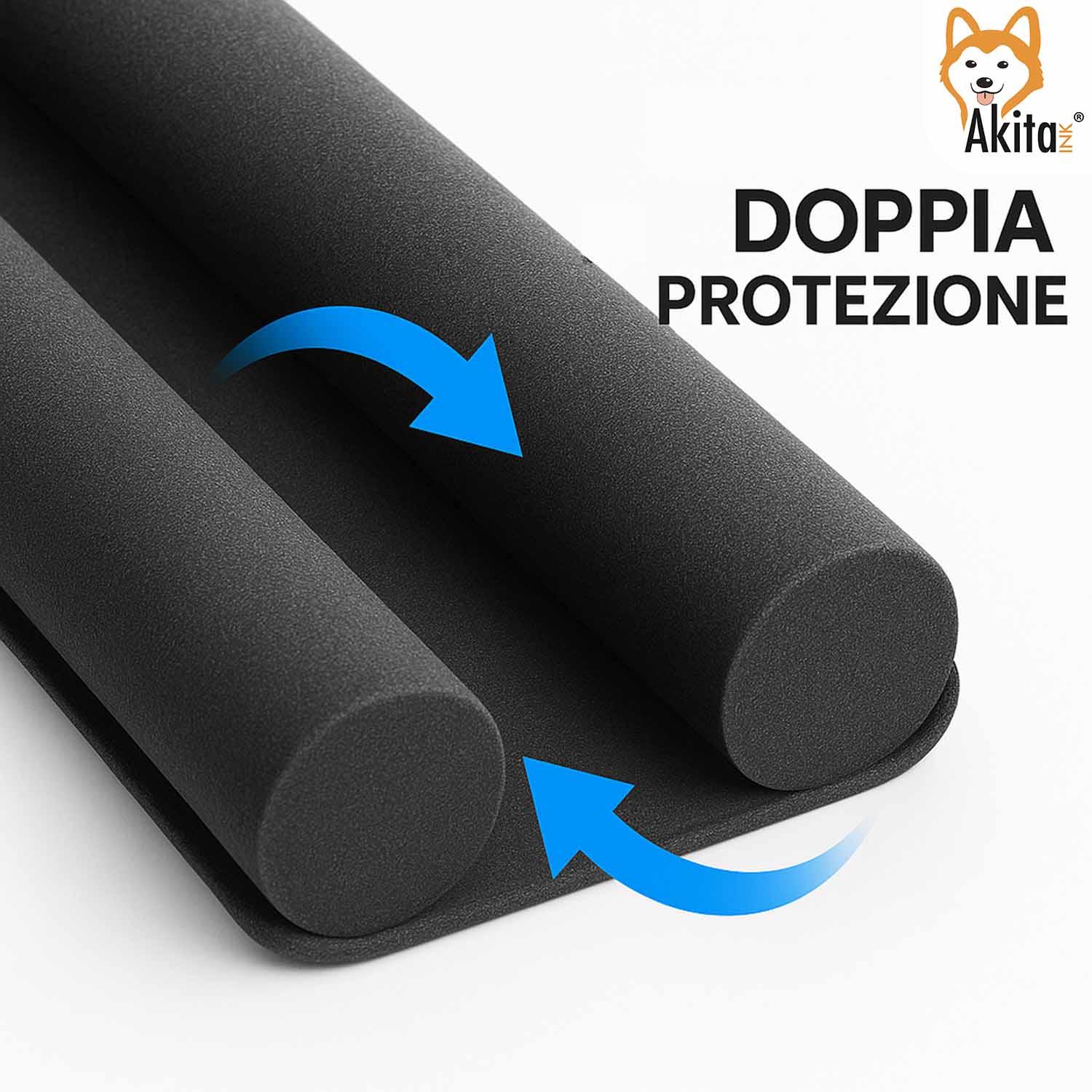 2 pz Paraspifferi Porta Doppia Guarnizione 95 cm Nero foto 6
