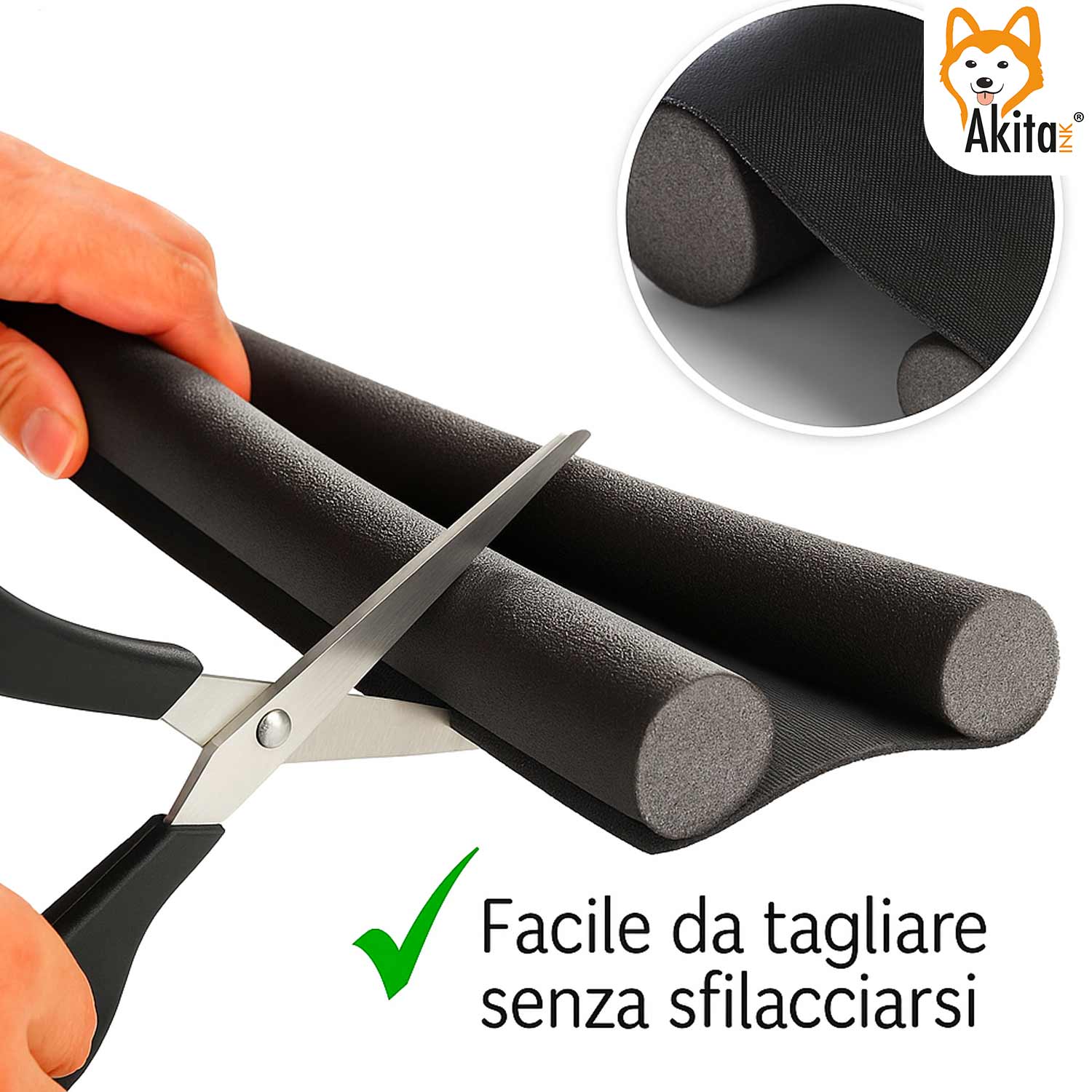2 pz Paraspifferi Porta Doppia Guarnizione 95 cm Nero foto 4