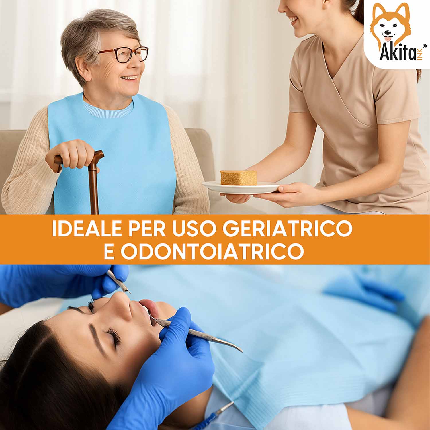 Bavagli Monouso Impermeabili con Tasca 1000Pz 68x37 cm foto 3