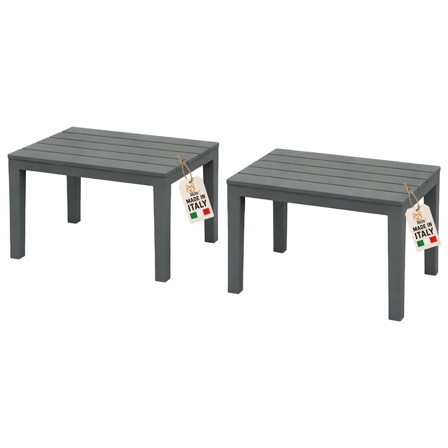 2 Panche Antracite 60x38,5x45 cm in Plastica foto 2