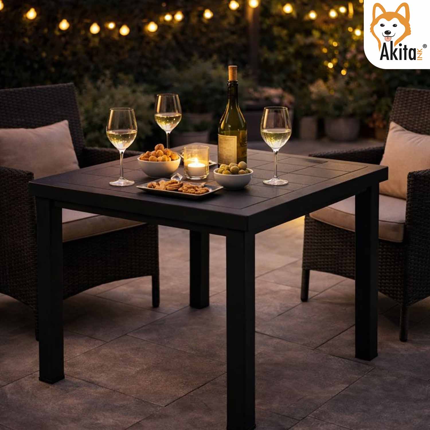 Tavolo Antracite 80x75x72 cm in Resina foto 5