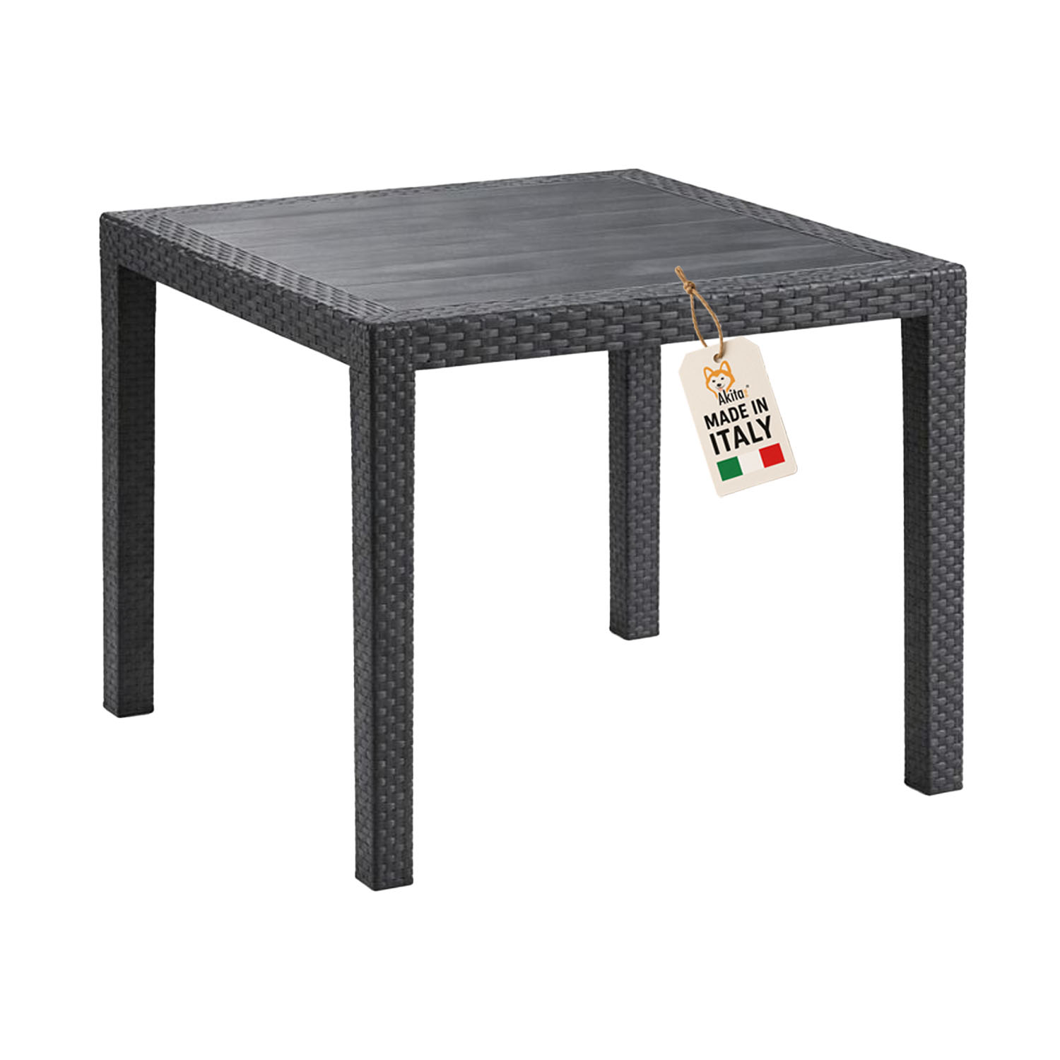 Tavolo rattan antracite 79x79x72 cm.