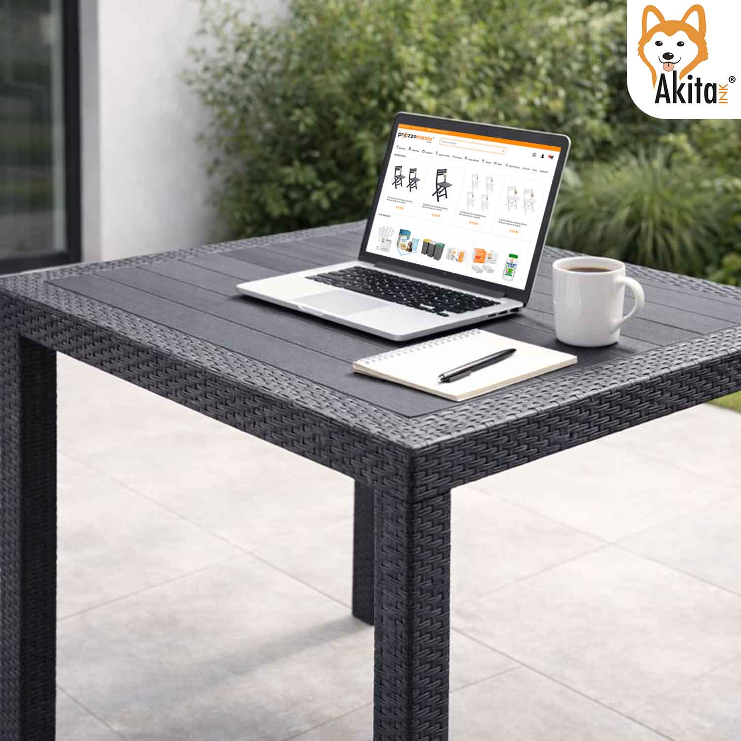 Tavolo Rattan Antracite 79x79x72 cm foto 6