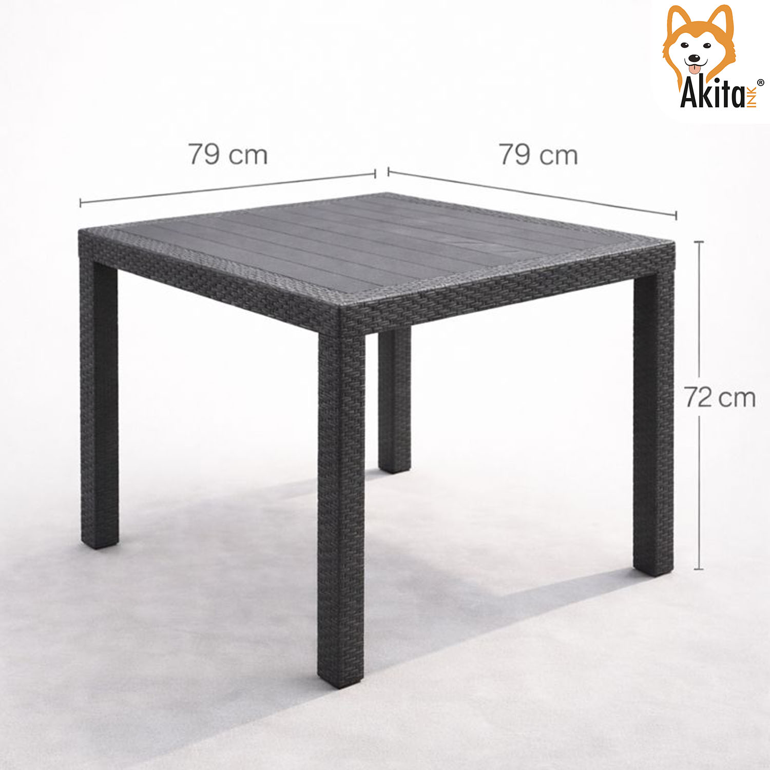 Tavolo Rattan Antracite 79x79x72 cm foto 3