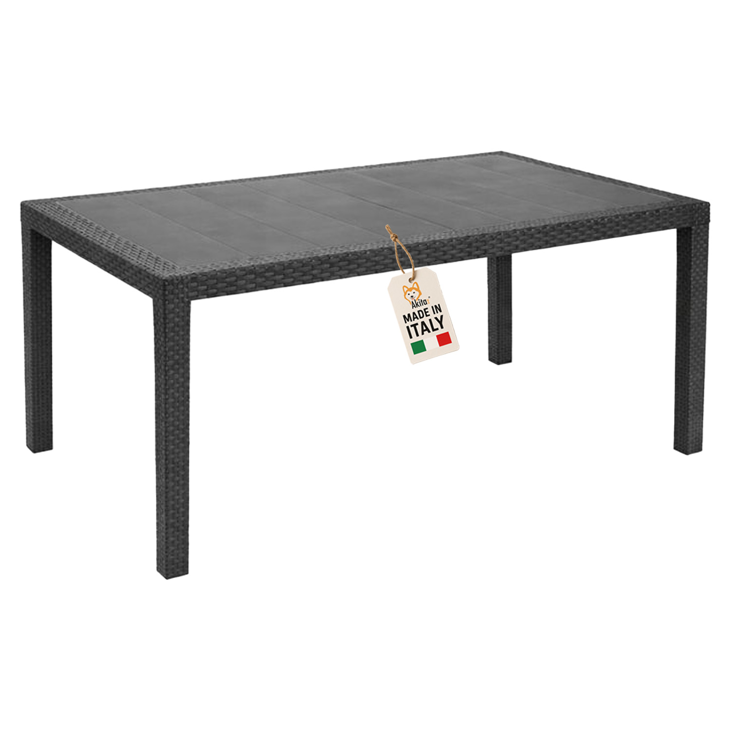 Tavolo rattan antracite 150x90x72 cm.