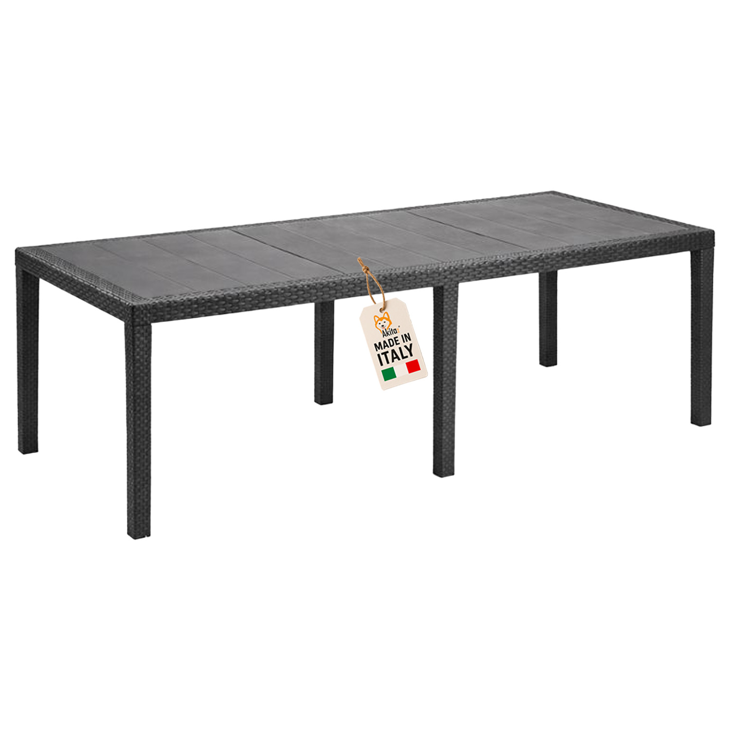 Tavolo rattan antracite allungabile 220x90x72 cm.