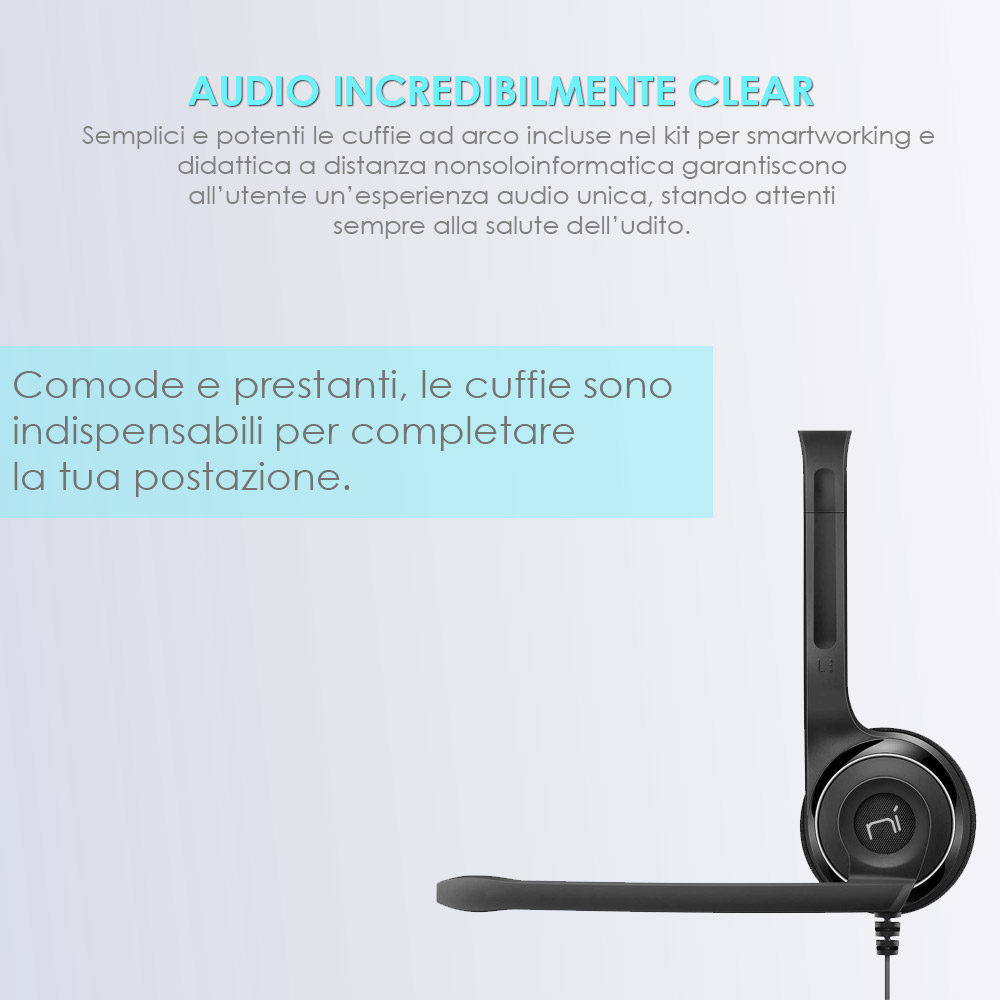 Accessori smart working e didattica a distanza 4in1 mouse tastiera webcam cuffie foto 5