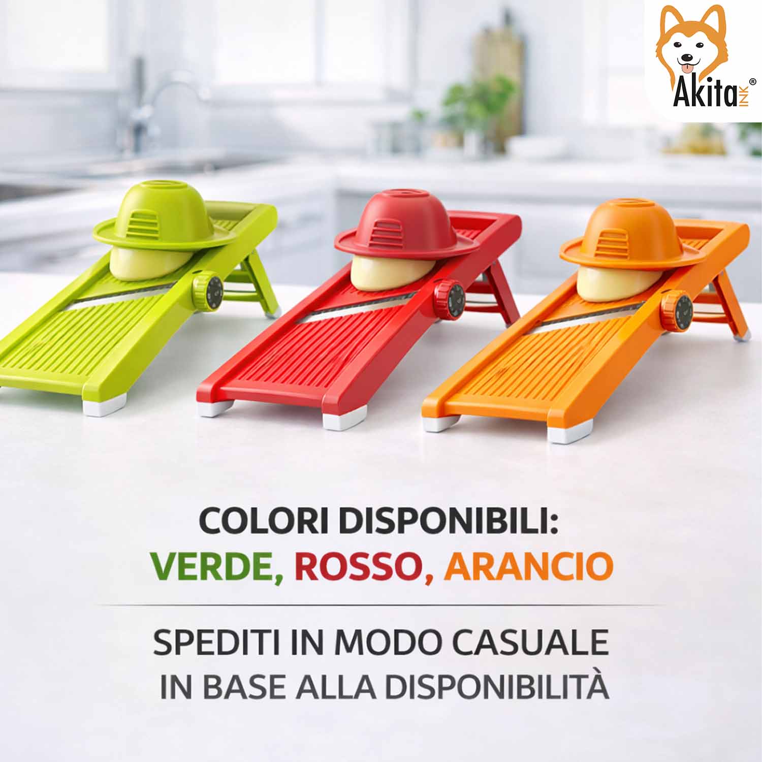 Mandolina Affettaverdure Regolabile 5 Tagli con Salvamano foto 6