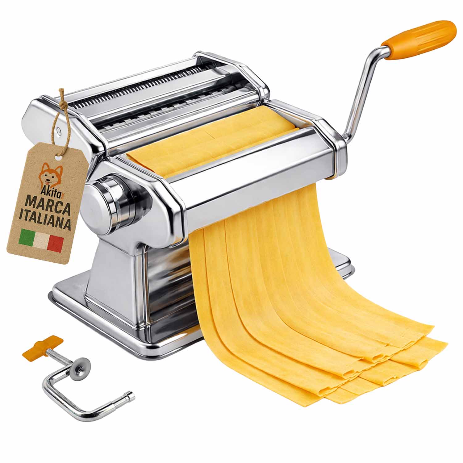 Macchina da Pasta 3 Rulli Acciaio Inox con Morsetto foto 2