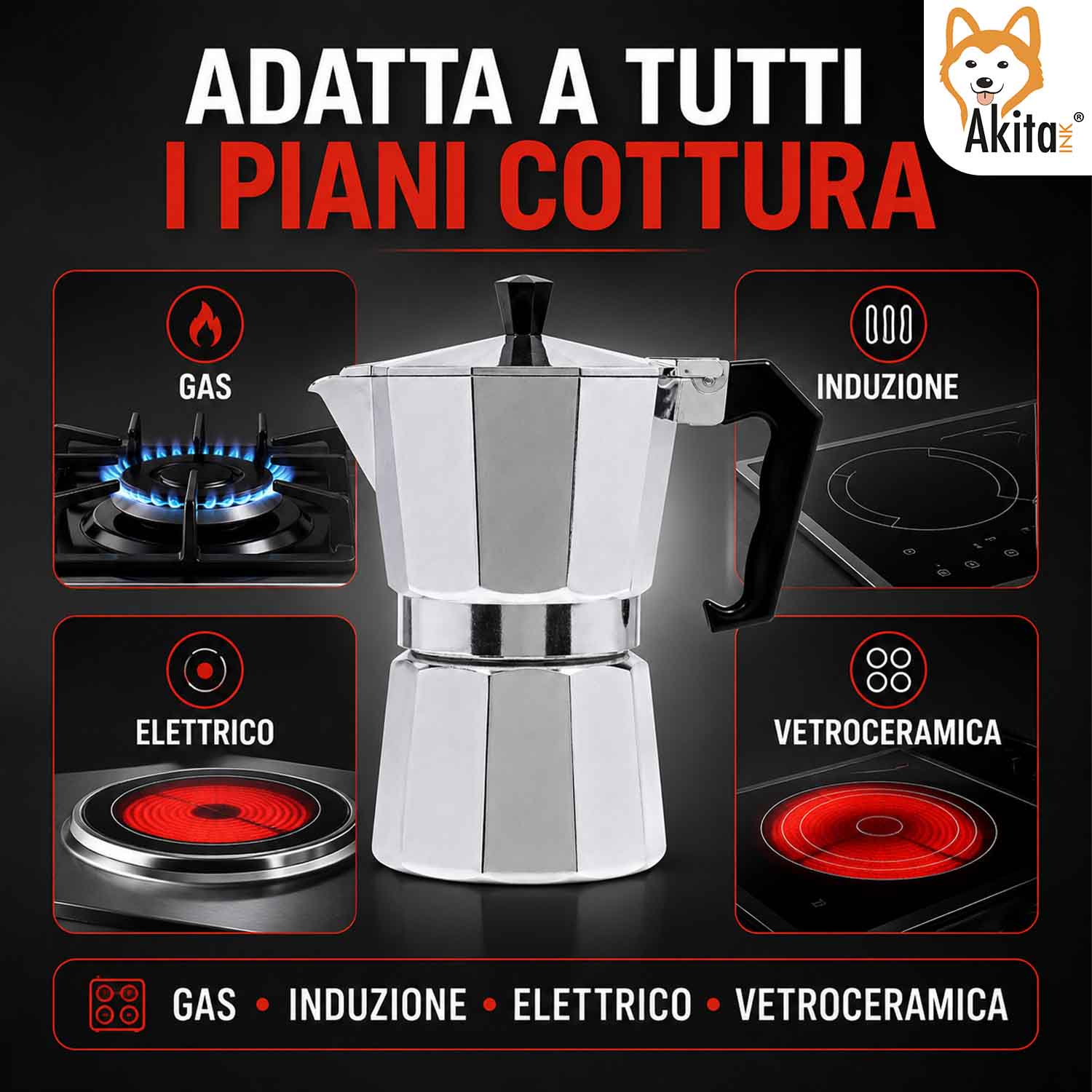Caffettiera Moka Induzione 3 Tazze Polo foto 5
