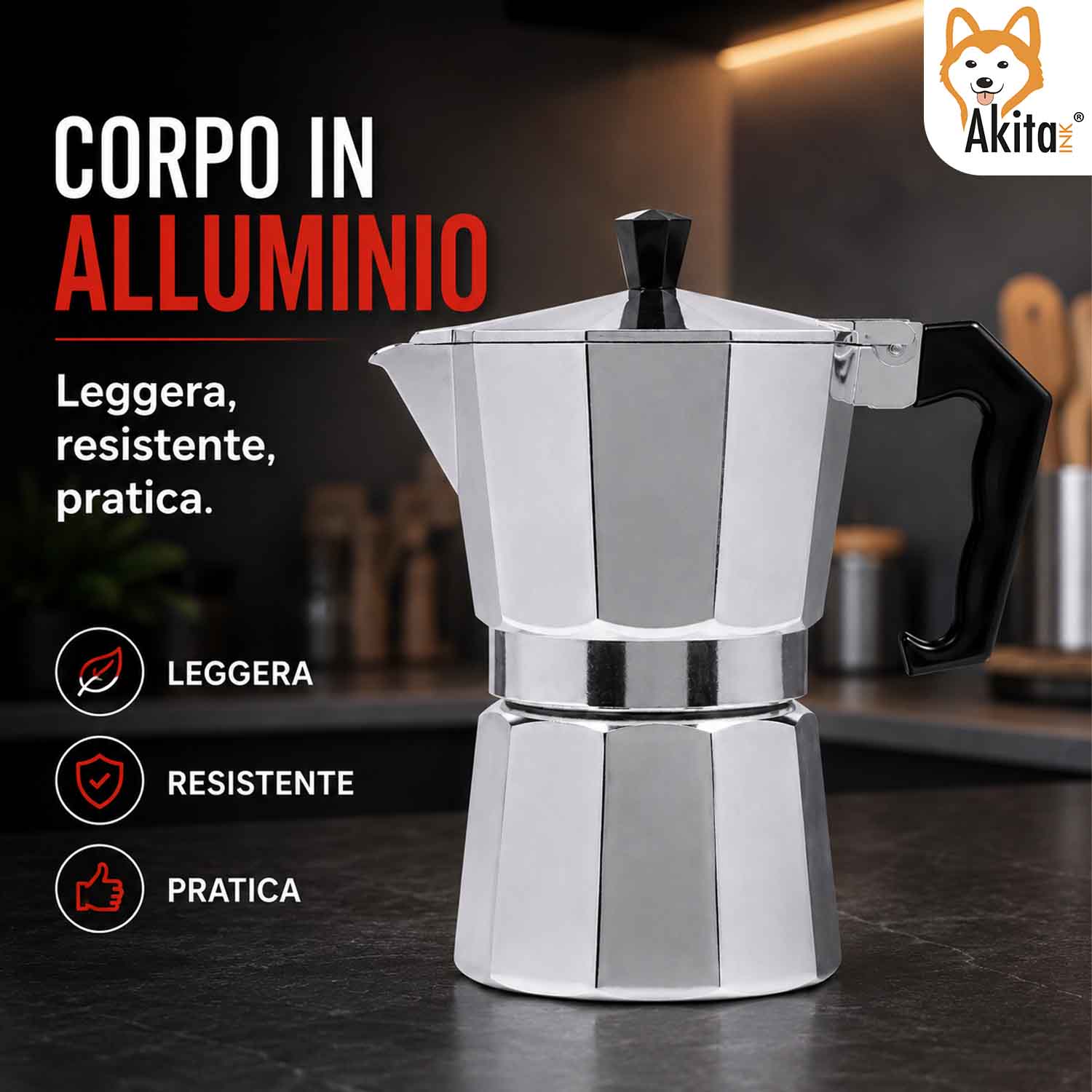 Caffettiera Moka Induzione 3 Tazze Polo foto 4