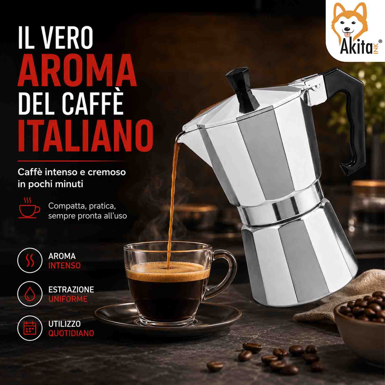 Caffettiera Moka Induzione 6 Tazze Polo foto 5