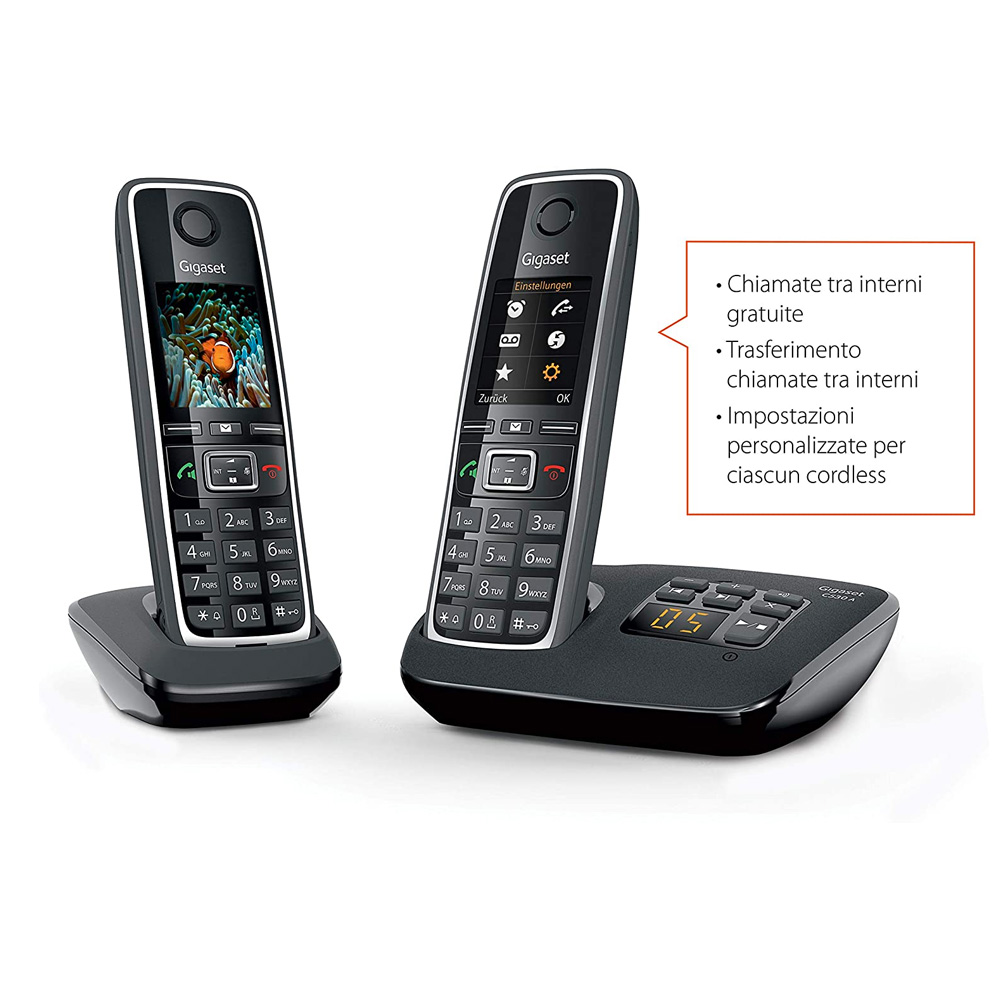 Doppio cordless siemens gigaset C530A duo nero con funzione segreteria foto 3