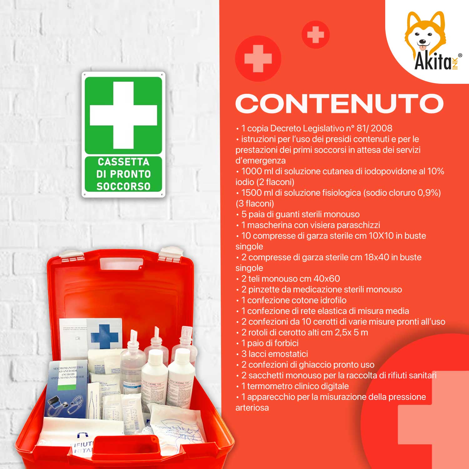 Kit Pronto Soccorso Allegato 1 - Con Misuratore Pressione foto 3