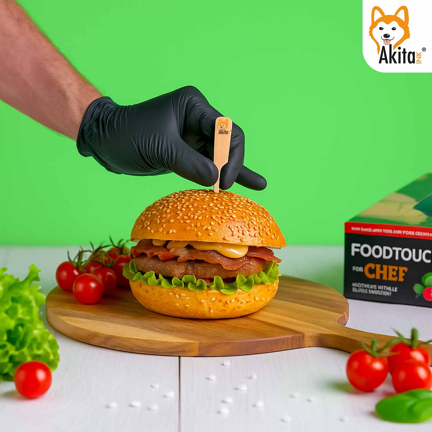Guanti Nitrile Neri Chef Food Touch Professionali 100 Pz 4g Tg. M foto 6